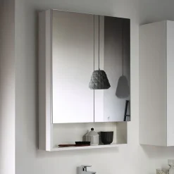 Alternative view of Geberit Selnova Square S 588mm White 2-Door Mirror Cabinet