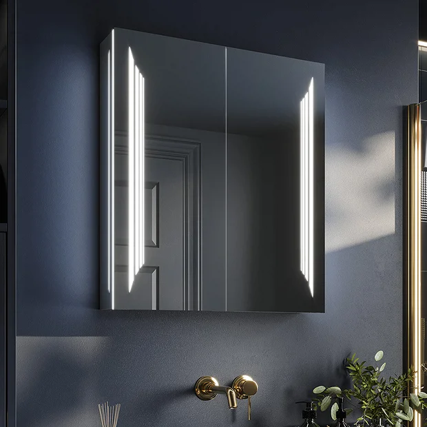HIB Dimension 60 Bluetooth LED Illuminated Aluminium Mirror Cabinet 2 HIB Dimension 60 Bluetooth LED Illuminated Aluminium Mirror Cabinet - Image 2