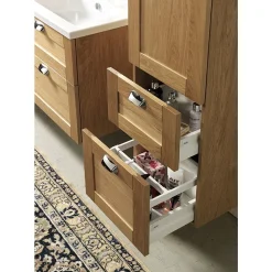 Miller - New York Tall Cabinet With Door Storage & Drawers - Oak -Default Template 3 595v2 d1 1