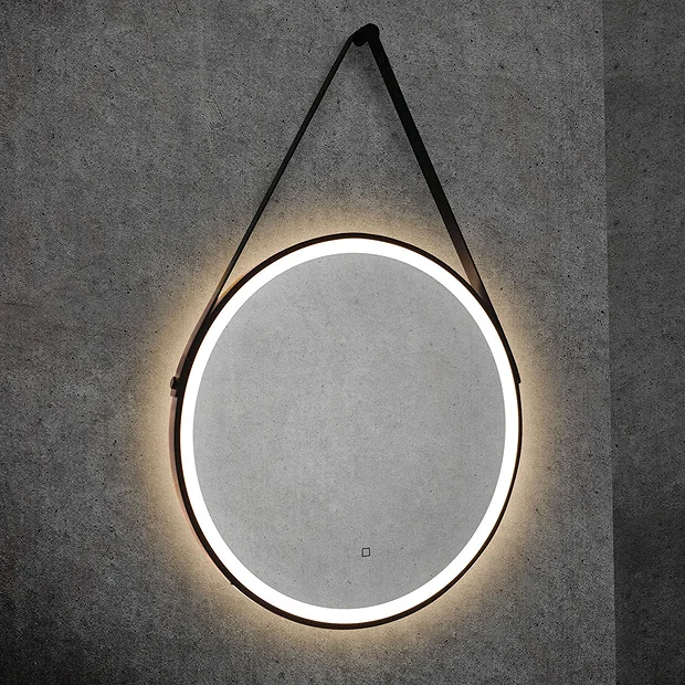 HIB Solstice Matt Black 60 Round LED Illuminated Mirror 2 HIB Solstice Matt Black 60 Round LED Illuminated Mirror - Image 2