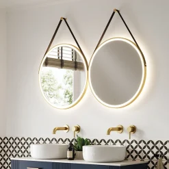 HIB Solstice Brushed Brass 60 Round LED Illuminated Mirror -Default Template 3 79520750d1