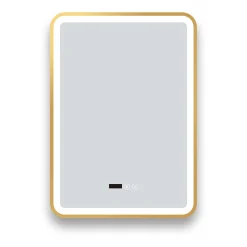 Arezzo Brushed Brass 500 X 700mm Rectangular LED Illuminated Anti-Fog Bathroom Mirror With Time Display 8 Arezzo Brushed Brass 500 X 700mm Rectangular LED Illuminated Anti-Fog Bathroom Mirror With Time Display -Default Template 3 arzim01bb d2