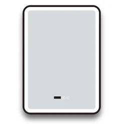 Arezzo Matt Black 500 X 700mm Rectangular LED Illuminated Anti-Fog Bathroom Mirror With Time Display 9 Arezzo Matt Black 500 X 700mm Rectangular LED Illuminated Anti-Fog Bathroom Mirror With Time Display -Default Template 3 arzim01mb d3