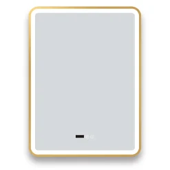 Arezzo Brushed Brass 600 X 800mm Rectangular LED Illuminated Anti-Fog Bathroom Mirror With Time Display 9 Arezzo Brushed Brass 600 X 800mm Rectangular LED Illuminated Anti-Fog Bathroom Mirror With Time Display -Default Template 3 arzim02bb d2