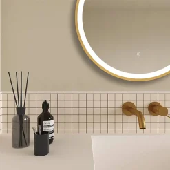 Arezzo Brushed Brass 600mm Round LED Illuminated Anti-Fog Bathroom Mirror 7 Arezzo Brushed Brass 600mm Round LED Illuminated Anti-Fog Bathroom Mirror -Default Template 3 arzim08bb d1