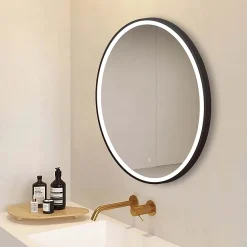 Arezzo Matt Black 700mm Round LED Illuminated Anti-Fog Bathroom Mirror -Default Template 3 arzim09mb d2