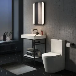 Arezzo Matt Black 500 X 700mm Rectangular LED Illuminated Anti-Fog Bathroom Mirror