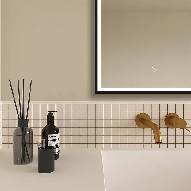 Arezzo Matt Black 500 X 700mm Rectangular LED Illuminated Anti-Fog Bathroom Mirror 6 Arezzo Matt Black 500 X 700mm Rectangular LED Illuminated Anti-Fog Bathroom Mirror - Image 6