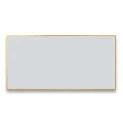 Arezzo Brushed Brass Square Edge Framed Bathroom Mirror - 1400 X 500mm -Default Template 3 az147bb d1a