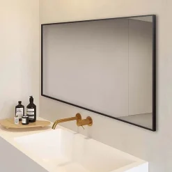 Arezzo Matt Black Square Edge Framed Bathroom Mirror - 1400 X 500mm -Default Template 3 az147mb d2