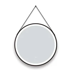 Arezzo Matt Black 600mm Round LED Illuminated Anti-Fog Bathroom Mirror -Default Template 3 az47mb d1n