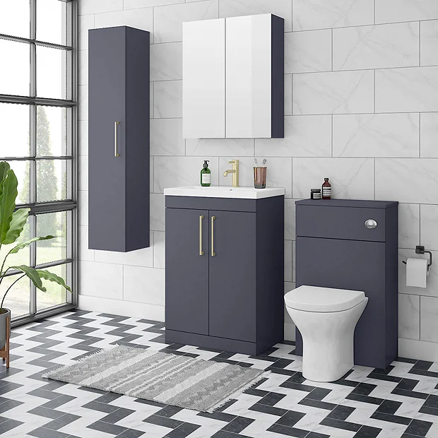 Arezzo 500 Matt Blue WC Unit With Cistern + Modern Pan 3 Arezzo 500 Matt Blue WC Unit With Cistern + Modern Pan - Image 3