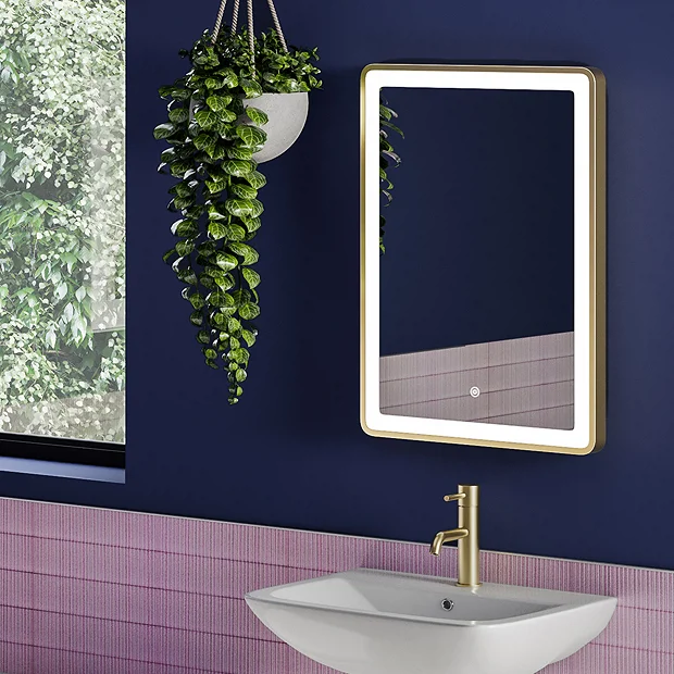 Arezzo 700 X 500mm Brushed Brass LED Touch Sensor Mirror + Anti-Fog 5 Arezzo 700 X 500mm Brushed Brass LED Touch Sensor Mirror + Anti-Fog - Image 5