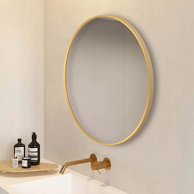 Arezzo Brushed Brass 700mm Round Mirror 2 Arezzo Brushed Brass 700mm Round Mirror - Image 2