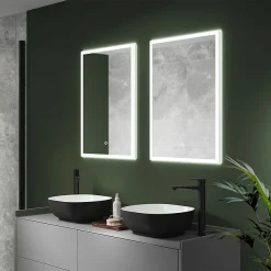 Arezzo 500 X 700mm Recessed LED Illuminated Bathroom Mirror Cabinet With Shaver Socket & Anti-Fog -Default Template 3 az8920mb d1