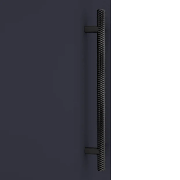 Arezzo Wall Hung Tall Storage Cabinet - Matt Blue - With Industrial Style Black Handle 3 Arezzo Wall Hung Tall Storage Cabinet - Matt Blue - With Industrial Style Black Handle - Image 3
