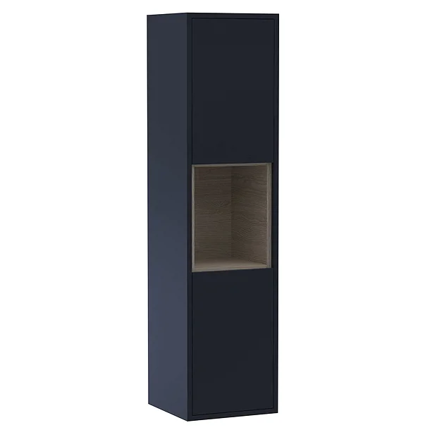 Arezzo Senza 1400mm Matt Blue / Vicenza Oak Wall Hung Tall Unit 2 Arezzo Senza 1400mm Matt Blue / Vicenza Oak Wall Hung Tall Unit - Image 2