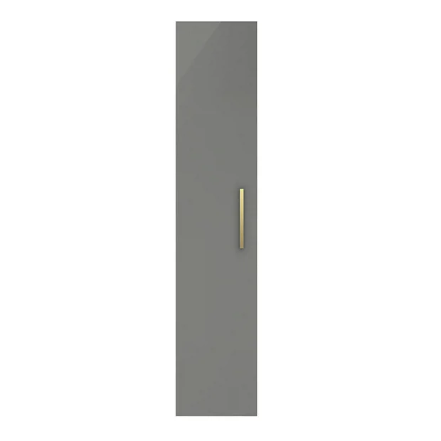 Arezzo Matt Grey Wall Hung Tall Storage Cabinet With Brushed Brass Handle 3 Arezzo Matt Grey Wall Hung Tall Storage Cabinet With Brushed Brass Handle - Image 3