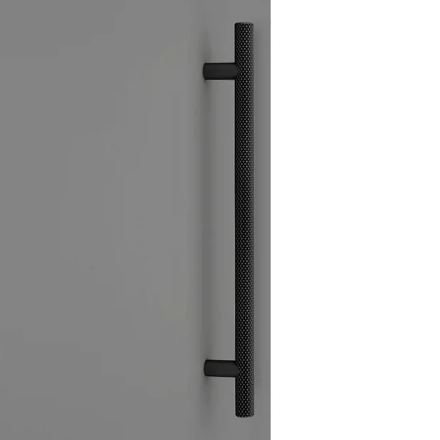 Arezzo Wall Hung Tall Storage Cabinet - Matt Grey - With Industrial Style Matt Black Handle 3 Arezzo Wall Hung Tall Storage Cabinet - Matt Grey - With Industrial Style Matt Black Handle - Image 3