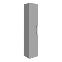 Alternative view of Arezzo Wall Hung Tall Storage Cabinet - Matt Grey - With Industrial Style Chrome Handle