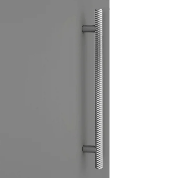Arezzo Wall Hung Tall Storage Cabinet - Matt Grey - With Industrial Style Chrome Handle 3 Arezzo Wall Hung Tall Storage Cabinet - Matt Grey - With Industrial Style Chrome Handle - Image 3