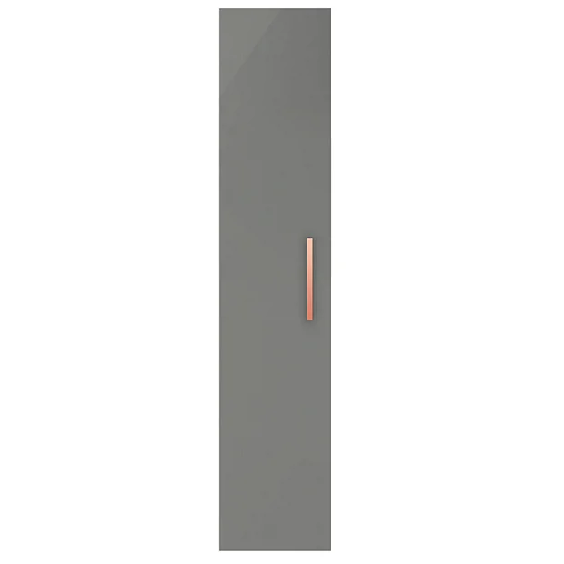 Arezzo Matt Grey Wall Hung Tall Storage Cabinet With Rose Gold Handle 3 Arezzo Matt Grey Wall Hung Tall Storage Cabinet With Rose Gold Handle - Image 3
