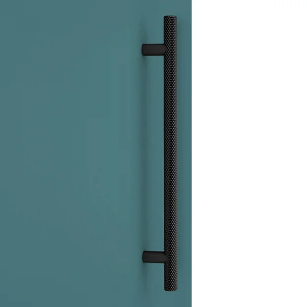 Arezzo Wall Hung Tall Storage Cabinet - Matt Teal Green - With Industrial Style Matt Black Handle 1 Arezzo Wall Hung Tall Storage Cabinet - Matt Teal Green - With Industrial Style Matt Black Handle