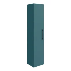 Alternative view of Arezzo Wall Hung Tall Storage Cabinet - Matt Teal Green - With Industrial Style Matt Black Handle