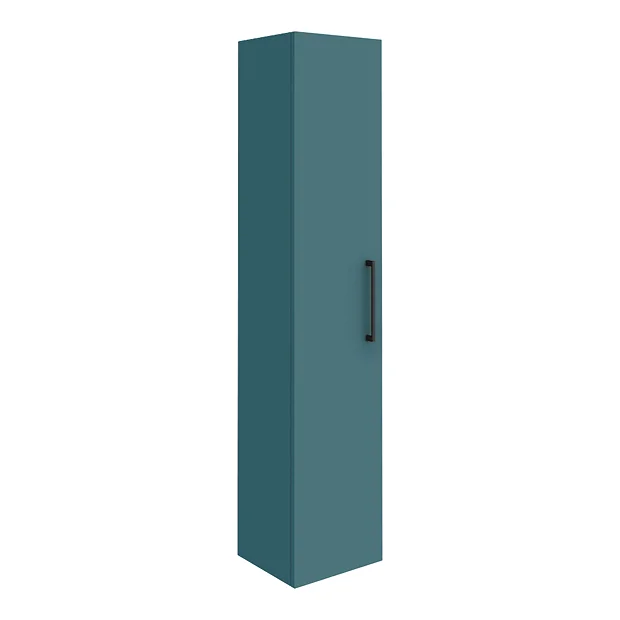 Arezzo Matt Green Wall Hung Tall Storage Cabinet With Matt Black Handle 1 Arezzo Matt Green Wall Hung Tall Storage Cabinet With Matt Black Handle
