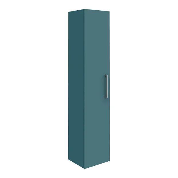 Arezzo Matt Green Wall Hung Tall Storage Cabinet With Chrome Handle 1 Arezzo Matt Green Wall Hung Tall Storage Cabinet With Chrome Handle