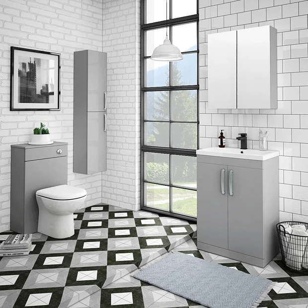 Klyn Bathroom Brooklyn 600mm Grey Mist Bathroom Mirror Cabinet - 2 Door 4 Klyn Bathroom Brooklyn 600mm Grey Mist Bathroom Mirror Cabinet - 2 Door - Image 4