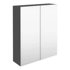 Alternative view of Klyn Bathroom Brooklyn 600mm Gloss Grey Bathroom Mirror Cabinet - 2 Door