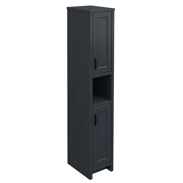 Chatsworth Traditional Graphite Tall Cabinet With Matt Black Handles 2 Chatsworth Traditional Graphite Tall Cabinet With Matt Black Handles - Image 2