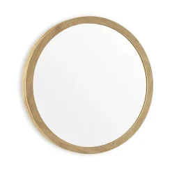 EcoDelux 800mm Bamboo Frame Round Mirror