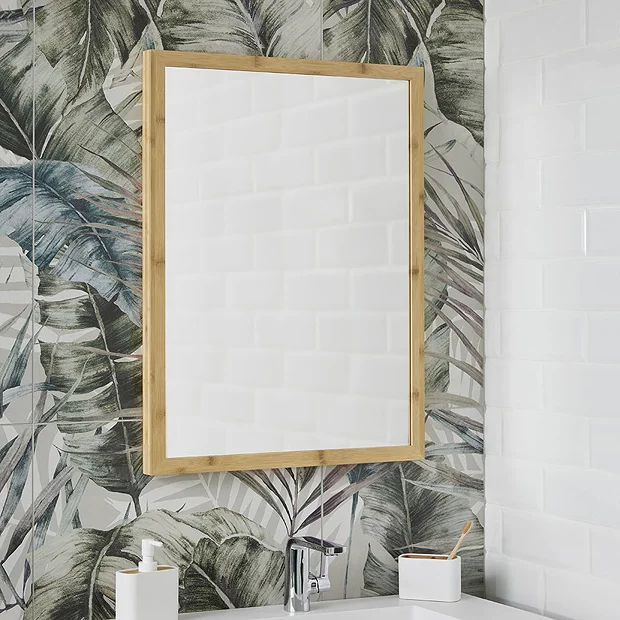 EcoDelux 600 X 800mm Bamboo Frame Rectangular Mirror 2 EcoDelux 600 X 800mm Bamboo Frame Rectangular Mirror - Image 2