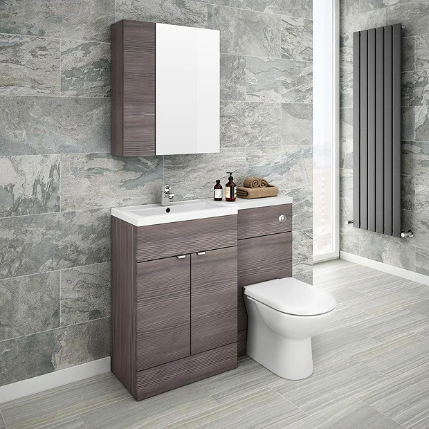 Klyn Bathroom Brooklyn 600mm Bathroom Mirror & Fascia Cabinet - Grey Avola 3 Klyn Bathroom Brooklyn 600mm Bathroom Mirror & Fascia Cabinet - Grey Avola - Image 3