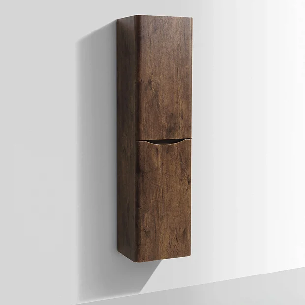 Monza Bathroom Monza Chestnut Tall Wall Hung Storage Unit - 1500mm High 1 Monza Bathroom Monza Chestnut Tall Wall Hung Storage Unit - 1500mm High