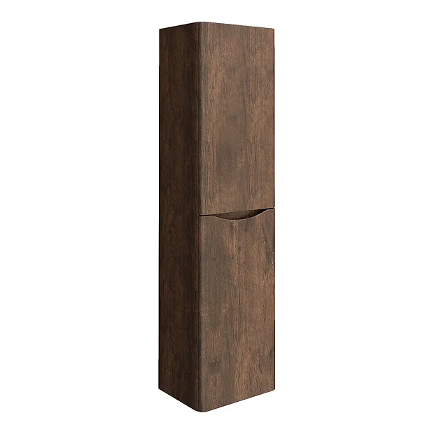 Monza Bathroom Monza Chestnut Tall Wall Hung Storage Unit - 1500mm High 2 Monza Bathroom Monza Chestnut Tall Wall Hung Storage Unit - 1500mm High - Image 2