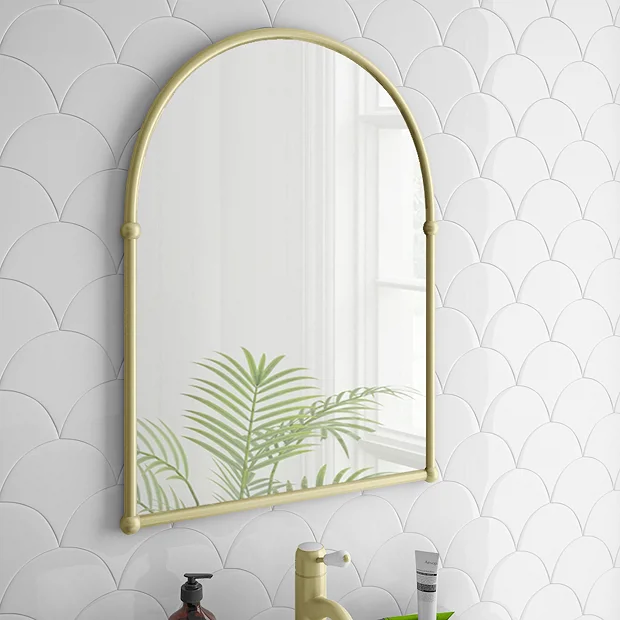 Chatsworth Traditional 673 X 490mm Arched Mirror - Brushed Brass 2 Chatsworth Traditional 673 X 490mm Arched Mirror - Brushed Brass - Image 2