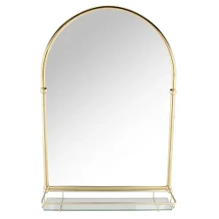 Chatsworth Traditional 700 X 490mm Arched Mirror With Glass Shelf - Brushed Brass -Default Template 3 chtbbms d3