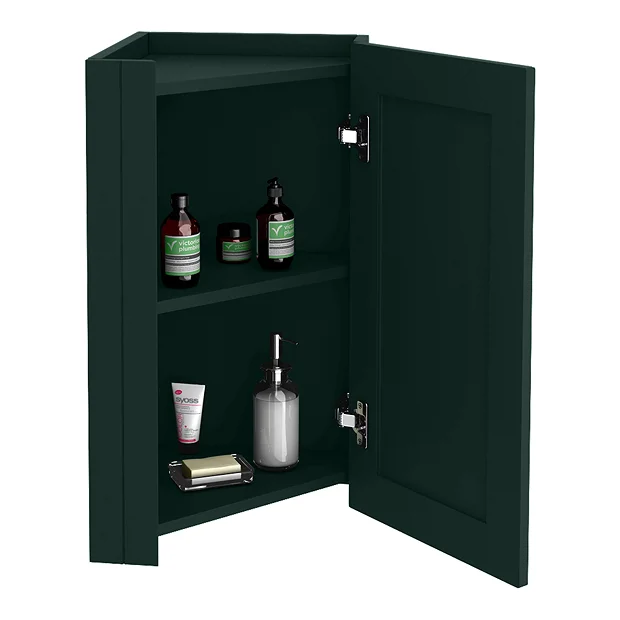 Chatsworth Corner Mirror Cabinet Green 3 Chatsworth Corner Mirror Cabinet Green - Image 3
