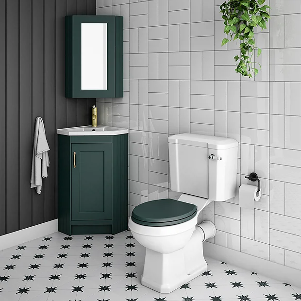 Chatsworth Corner Mirror Cabinet Green 4 Chatsworth Corner Mirror Cabinet Green - Image 4