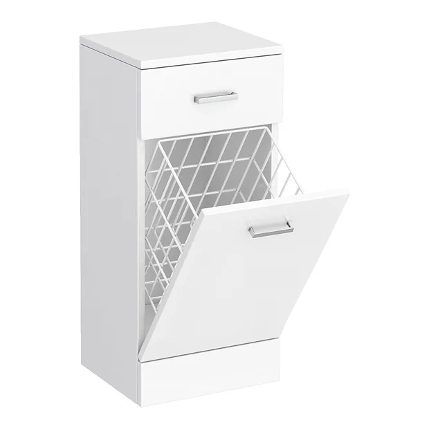 Cove 350x300mm White Laundry Basket 2 Cove 350x300mm White Laundry Basket - Image 2