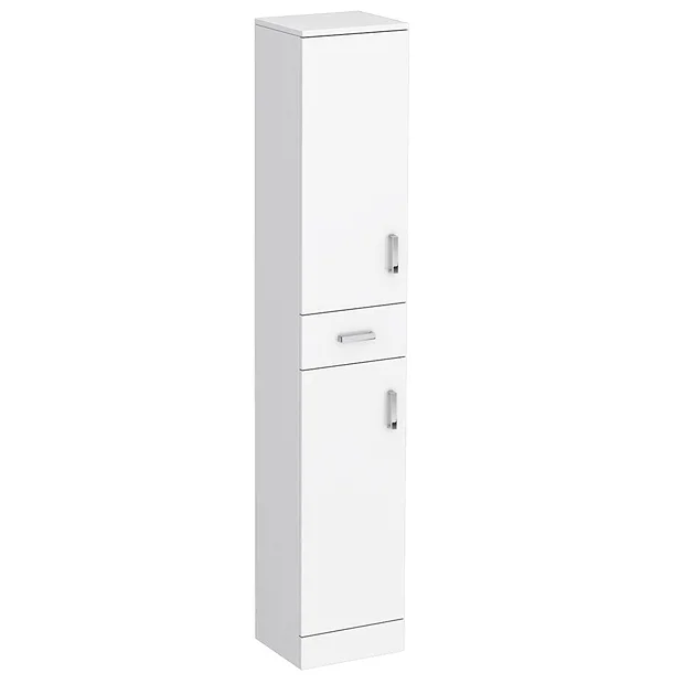 Cove White 350mm Gloss Tallboy Unit - Depth 300mm 2 Cove White 350mm Gloss Tallboy Unit - Depth 300mm - Image 2