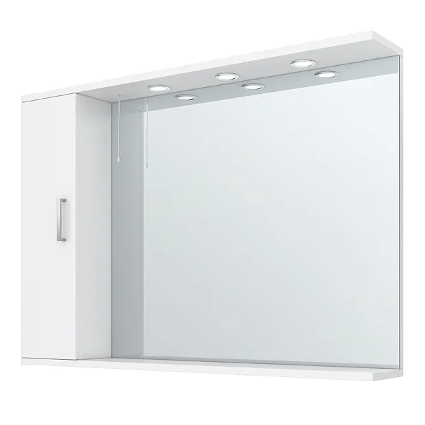 Cove White Illuminated Mirror Cabinet (1050mm Wide) 2 Cove White Illuminated Mirror Cabinet (1050mm Wide) - Image 2