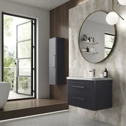 Hudson Reed Solar 350mm Wall Hung Tall Unit - Indigo Blue