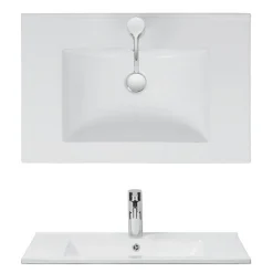 Crosswater Limit 700mm Steelwood Wall-Hung Slatted Vanity Unit With Basin