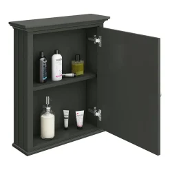 Old London Traditional Mirror Cabinet (650mm Wide - Charcoal)