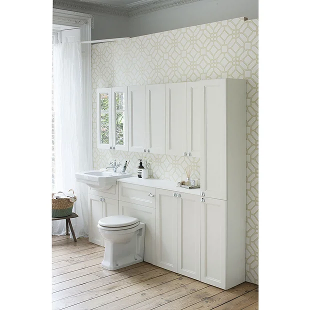 Urlington Bathroom Burlington 60 2-Door Mirror Cabinet - Matt White 1 Urlington Bathroom Burlington 60 2-Door Mirror Cabinet - Matt White
