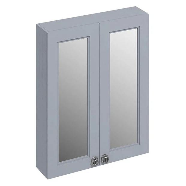 Urlington Bathroom Burlington 60 2-Door Mirror Cabinet - Classic Grey 2 Urlington Bathroom Burlington 60 2-Door Mirror Cabinet - Classic Grey - Image 2
